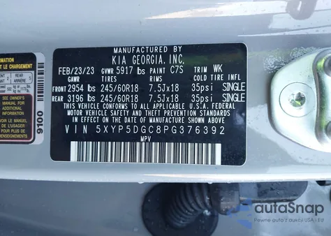 2023 Kia Telluride Sx Prestige X-Pro из США, поврежденный, VIN 5XYP5DGC8PG376392